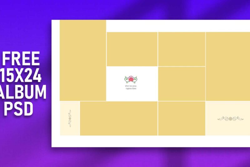 Free 15×24 Wedding Album Layout Design PSD – Professional & Minimalis