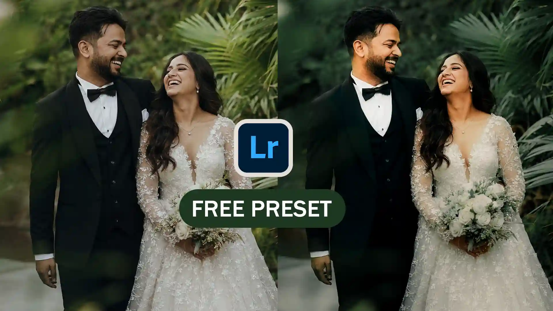 Free Cinematic Wedding Lightroom Preset – Dark Green Luxury Tone