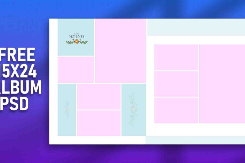 Free 15×24 Wedding Album Layout Design PSD Download – Latest Creative Album Templates for Photographers