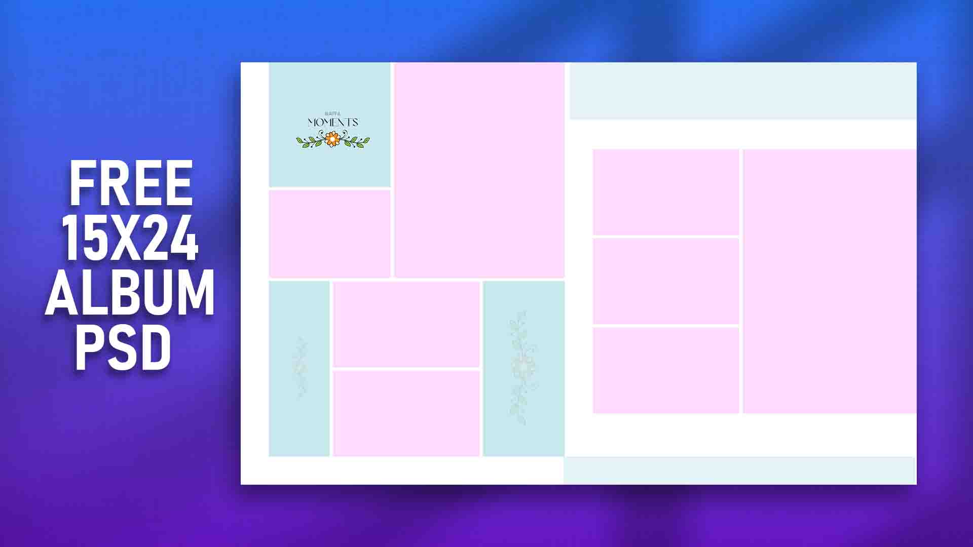 Free 15×24 Wedding Album Layout Design PSD Download – Latest Creative Album Templates for Photographers